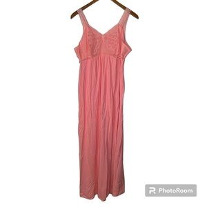 Vintage Montgomery Ward Pink Long Nightgown Size Large